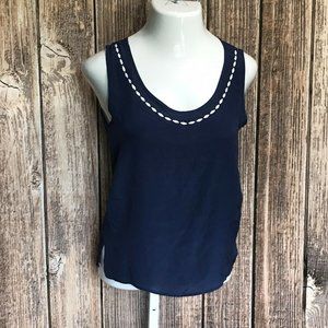 BOGARI Tank Top Blouse ~ Sz S ~ Blue ~ Sleeveless